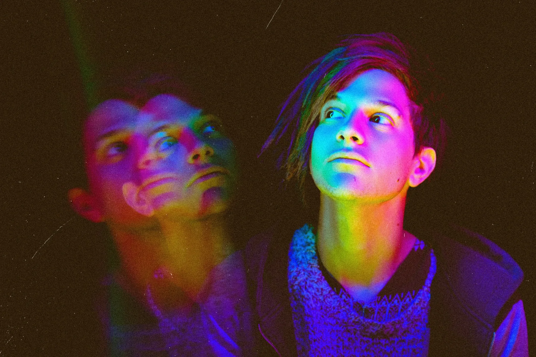 Omri in a colorful multi-exposure portrait